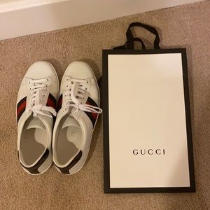 Mens Gucci Ace Leather Shoes